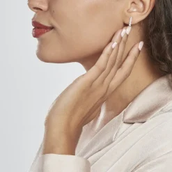 Histoire d'Or Boucles D'oreilles Pendantes Georas Or Blanc Oxyde Discount