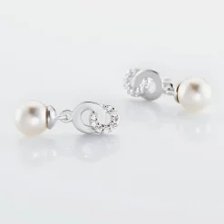 Histoire d'Or Boucles D'oreilles Pendantes Anilie Argent Blanc Perle D'imitation