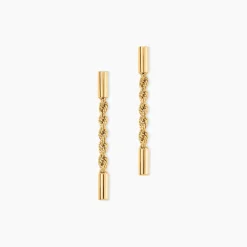 Histoire d'Or Boucles D'Oreilles Pendantes Gwandoya Or Jaune Sale
