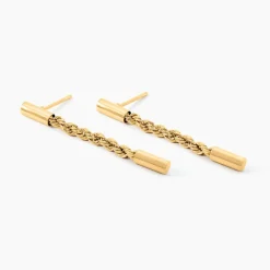 Histoire d'Or Boucles D'Oreilles Pendantes Gwandoya Or Jaune Sale