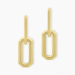 Histoire d'Or Boucles D'oreilles Pendantes Lyre Acier Jaune Sale