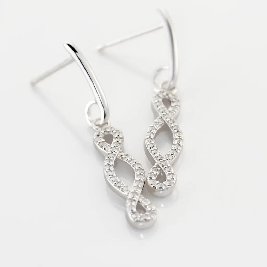Histoire d'Or Boucles D'oreilles Pendantes Carla Argent Blanc Oxyde De Zirconium Best