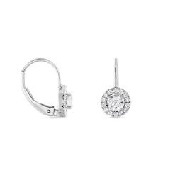Histoire d'Or Boucles D'oreilles Pendantes Mentoura Or Blanc Diamant Synthétique Online