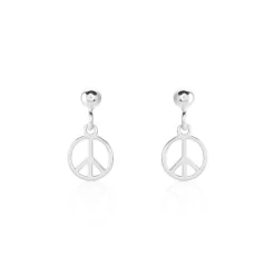 Histoire d'Or Boucles D'oreilles Pendantes Paz Argent Blanc Discount