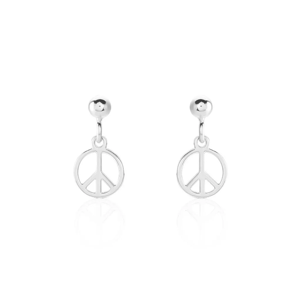Histoire d'Or Boucles D'oreilles Pendantes Paz Argent Blanc Discount