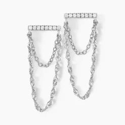 Histoire d'Or Boucles D'oreilles Pendantes Mircea Argent Blanc Oxyde De Zirconium Outlet
