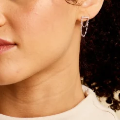 Histoire d'Or Boucles D'oreilles Pendantes Mircea Argent Blanc Oxyde De Zirconium Outlet