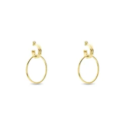 Histoire d'Or Boucles D'oreilles Pendantes Juhani Acier Jaune Online