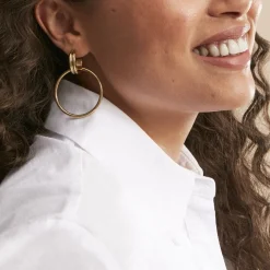 Histoire d'Or Boucles D'oreilles Pendantes Juhani Acier Jaune Online