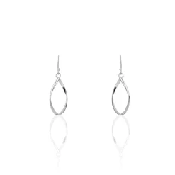 Histoire d'Or Boucles D'oreilles Pendantes Twisty Argent Blanc Sale