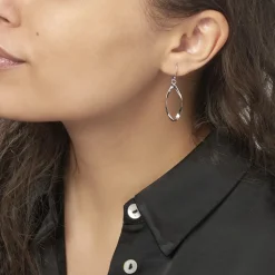 Histoire d'Or Boucles D'oreilles Pendantes Twisty Argent Blanc Sale