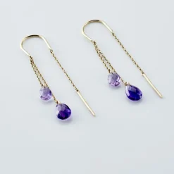 Histoire d'Or Boucles D'oreilles Pendantes Terence Or Jaune Amethyste Best
