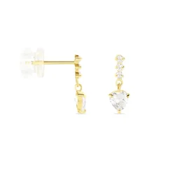 Histoire d'Or Boucles D'oreilles Pendantes Luminita Or Jaune Oxyde De Zirconium New