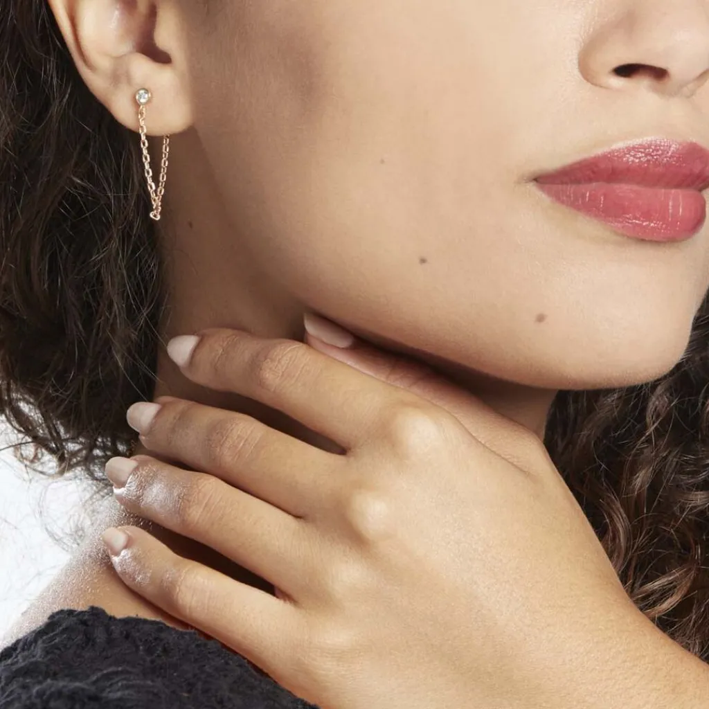 Histoire d'Or Boucles D'oreilles Pendantes Plaqué Or Lienard Oxydes De Zirconium Sale