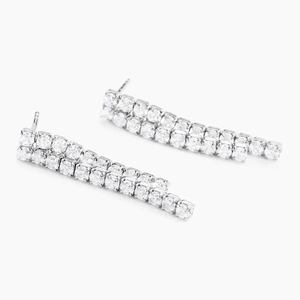 Histoire d'Or Boucles D'oreilles Pendantes Louann Argent Blanc Oxyde De Zirconium Sale