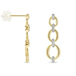 Histoire d'Or Boucles D'oreilles Pendantes Abban Or Jaune Diamant Hot