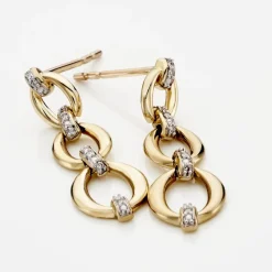 Histoire d'Or Boucles D'oreilles Pendantes Abban Or Jaune Diamant Hot