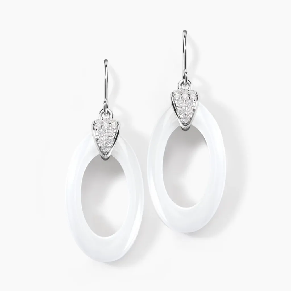 Histoire d'Or Boucles D'oreilles Pendantes Peer Argent Blanc Oxyde De Zirconium Best