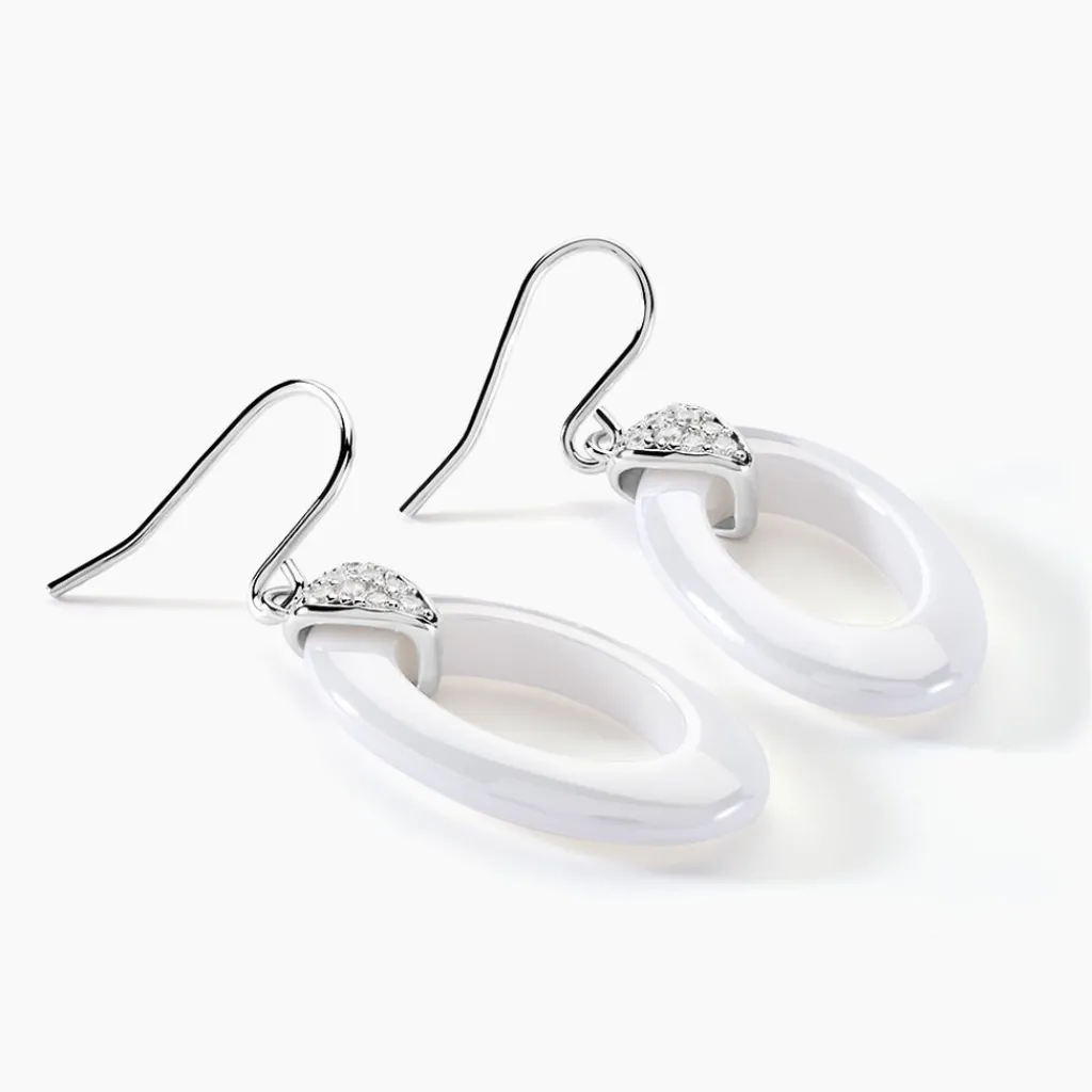 Histoire d'Or Boucles D'oreilles Pendantes Peer Argent Blanc Oxyde De Zirconium Best