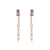Histoire d'Or Boucles D'oreilles Pendantes Purple Mood Argent Rose Oxydes