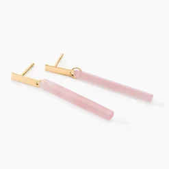 Histoire d'Or Boucles D'oreilles Pendantes Halcyone Or Jaune Calcédoine or jaune calcédoine p&ecirc;che Sale