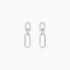 Histoire d'Or Boucles D'oreilles Pendantes Trait D'union Argent Blanc Oxyde