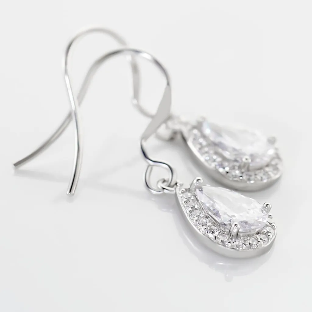 Histoire d'Or Boucles D'oreilles Pendantes Perce-neige Argent Oxyde De Zirconium