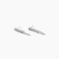 Histoire d'Or Boucles D'oreilles Pendantes River Or Blanc Diamant Best