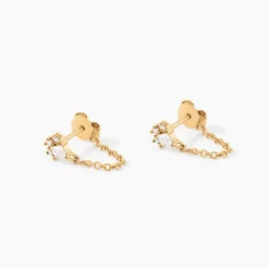 Histoire d'Or Boucles D'oreilles Pendantes Lanna Plaqué Or Jaune Oxyde De Zirconium