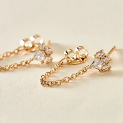 Histoire d'Or Boucles D'oreilles Pendantes Lanna Plaqué Or Jaune Oxyde De Zirconium