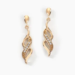 Histoire d'Or Boucles D'oreilles Pendantes Ishaae Plaqué Or Jaune Oxyde De Zirconium Clearance