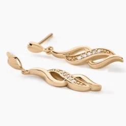 Histoire d'Or Boucles D'oreilles Pendantes Ishaae Plaqué Or Jaune Oxyde De Zirconium Clearance