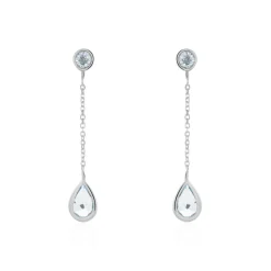 Histoire d'Or Boucles D'oreilles Pendantes Brenda Or Blanc Topaze Clearance
