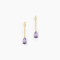 Histoire d'Or Boucles D'oreilles Pendantes Goutte Or Jaune Amethyste Online