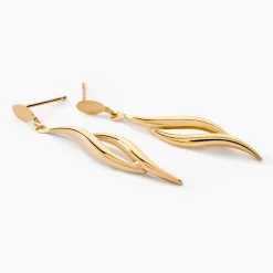 Histoire d'Or Boucles D'oreilles Pendantes Merone Vagues Or Jaune Outlet