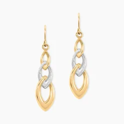 Histoire d'Or Boucles D'Oreilles Pendantes Pentti Or Bicolore Discount