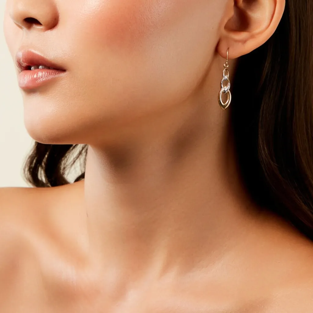 Histoire d'Or Boucles D'Oreilles Pendantes Pentti Or Bicolore Discount