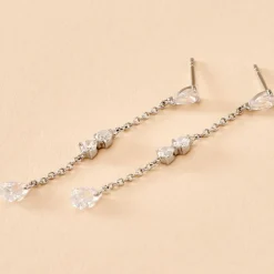 Histoire d'Or Boucles D'oreilles Pendantes Kelan Argent Blanc Oxyde De Zirconium Clearance