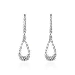 Histoire d'Or Boucles D'oreilles Pendantes Or Blanc Abilene Diamants Outlet