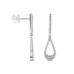 Histoire d'Or Boucles D'oreilles Pendantes Or Blanc Abilene Diamants Outlet