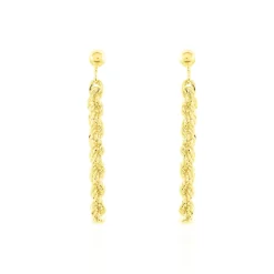 Histoire d'Or Boucles D'oreilles Pendantes Jerry Corde Or Jaune New