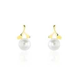 Histoire d'Or Boucles D'oreilles Pendantes Campanule Or Jaune Perle De Culture Best