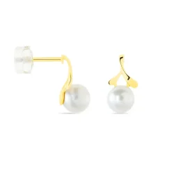 Histoire d'Or Boucles D'oreilles Pendantes Campanule Or Jaune Perle De Culture Best