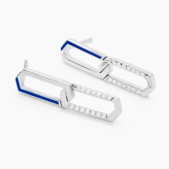 Histoire d'Or Boucles D'oreilles Pendantes Infini Pop Argent Blanc Oxyde Zirconium Sale