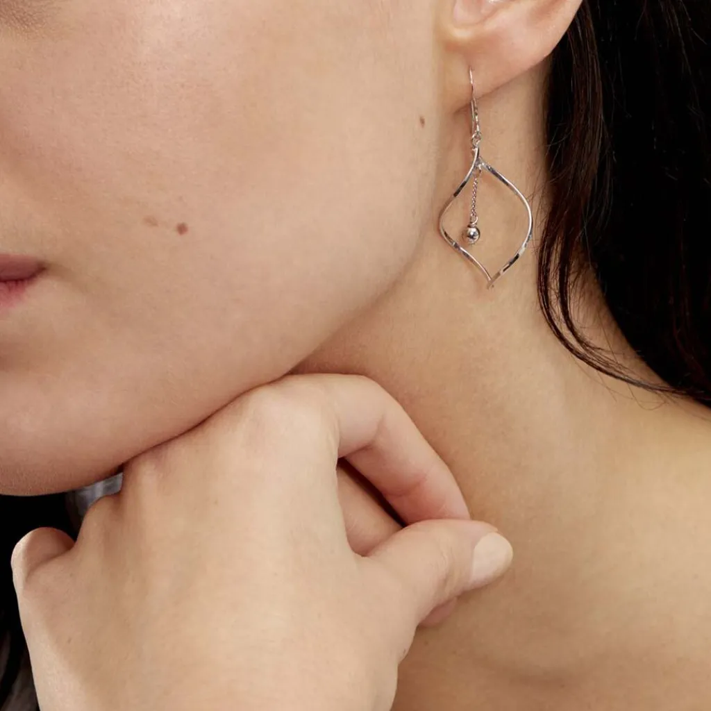 Histoire d'Or Boucles D'oreilles Pendantes Melaine Argent Blanc New