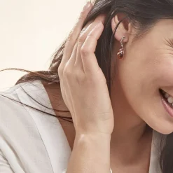 Histoire d'Or Boucles D'oreilles Pendantes Argent Blanc Melusine Ambre Sale