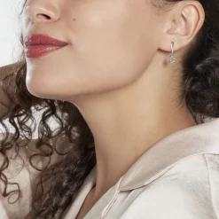 Histoire d'Or Boucles D'oreilles Pendantes Assaf Or Blanc Topaze Et Oxyde or blanc topaze bleue Best