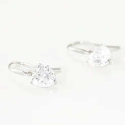 Histoire d'Or Boucles D'oreilles Pendantes Bo Coeur Pm Or Blanc Oxyde De Zirconium Clearance