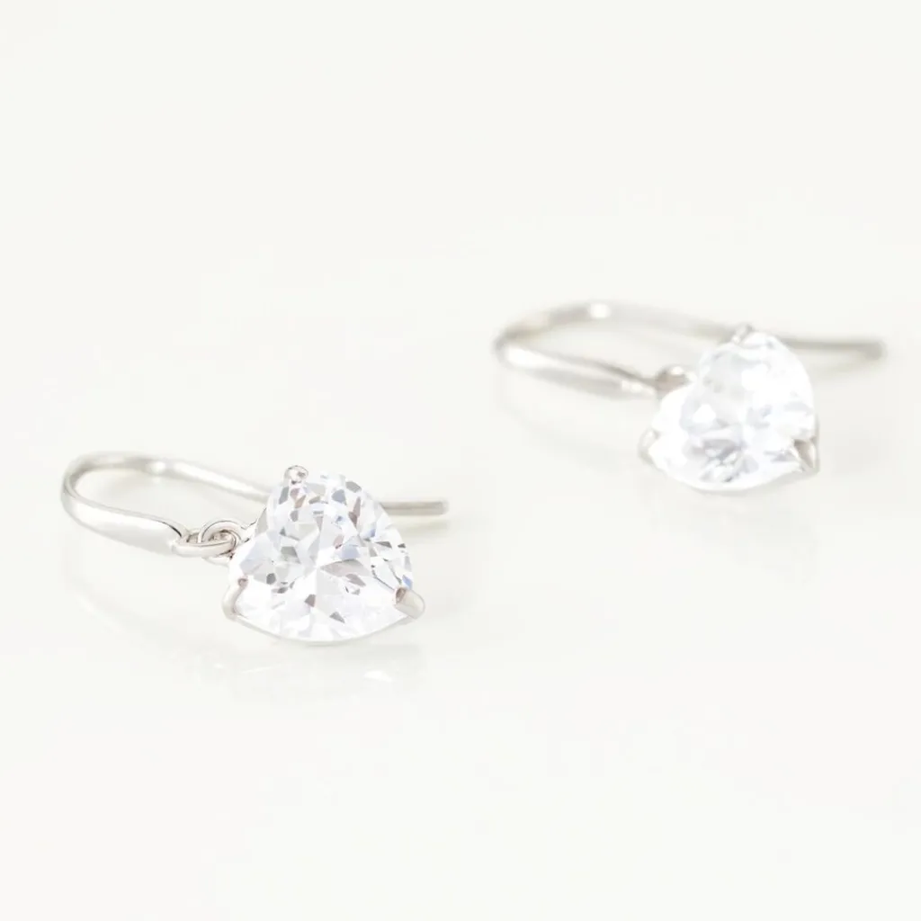 Histoire d'Or Boucles D'oreilles Pendantes Bo Coeur Pm Or Blanc Oxyde De Zirconium Clearance