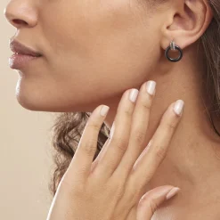 Histoire d'Or Boucles D'oreilles Pendantes Bertillianne Argent Céramique Et Oxyde New